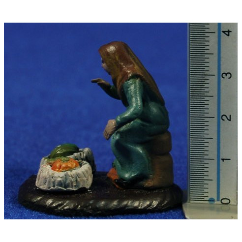 Pastora venedora verdures 5 cm fang pintat Figuralia