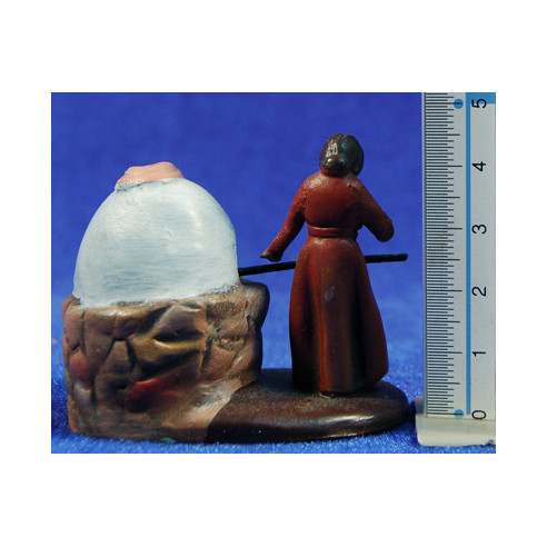 Pastora panadera 5 cm barro pintado Figuralia