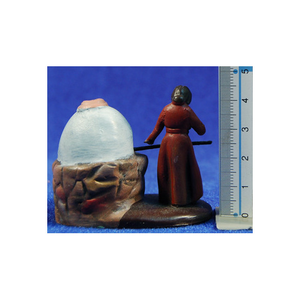 Pastora panadera 5 cm barro pintado Figuralia