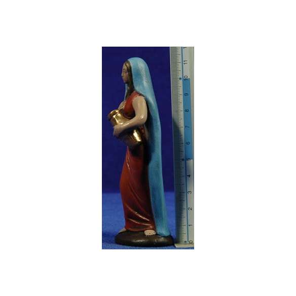 Woman with pottery 12 cm clay painted Figuralia