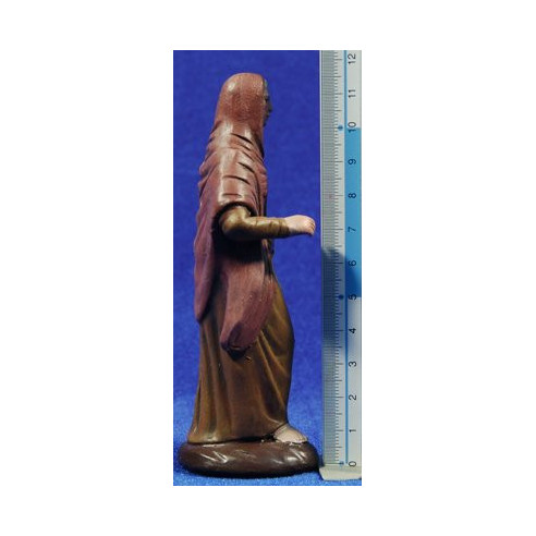 Pastora con gallina 12 cm barro pintado Figuralia