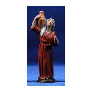 Pastora con jarra 7 cm barro pintado Figuralia