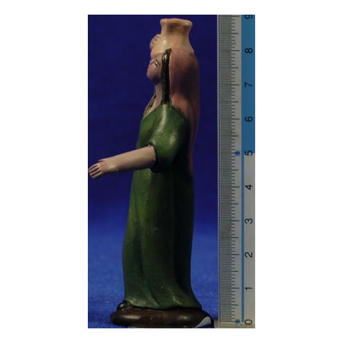 Pastora con jarra 7 cm barro pintado Figuralia
