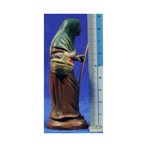 Pastora con cesto 7 cm terracotta dipinte Figuralia