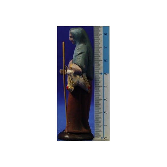 Pastora con gallina 7 cm terracotta dipinte Figuralia