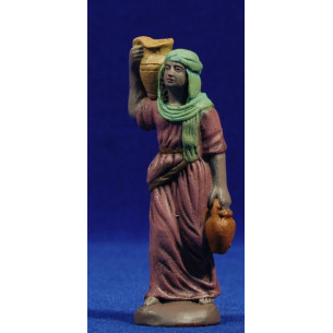 Pastora con brocche 9 cm terracotta dipinte Figuralia