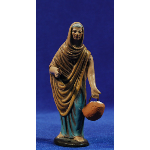 Pastora con huevos 12 cm barro pintado Figuralia