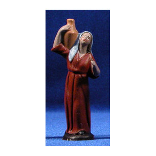 Pastora con jarra 7 cm barro pintado Figuralia