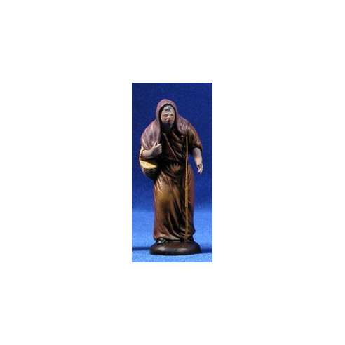 Pastora vella amb cistell 9 cm fang pintat Figuralia