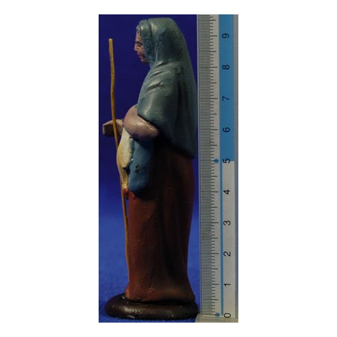 Pastora amb gallina 9 cm fang pintat Figuralia