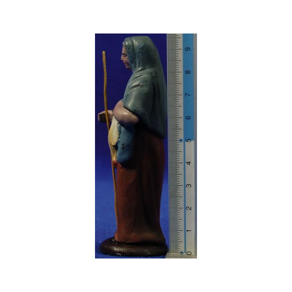 Pastora amb gallina 9 cm fang pintat Figuralia