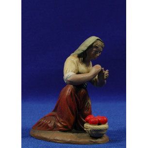 Pastora adorant amb cistell 16 cm fang pintat Figuralia