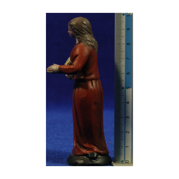 Pastora amb cistell 9 cm fang pintat Figuralia