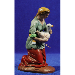 Shepherd addoring with a duck 18 cm clay painted Figuralia