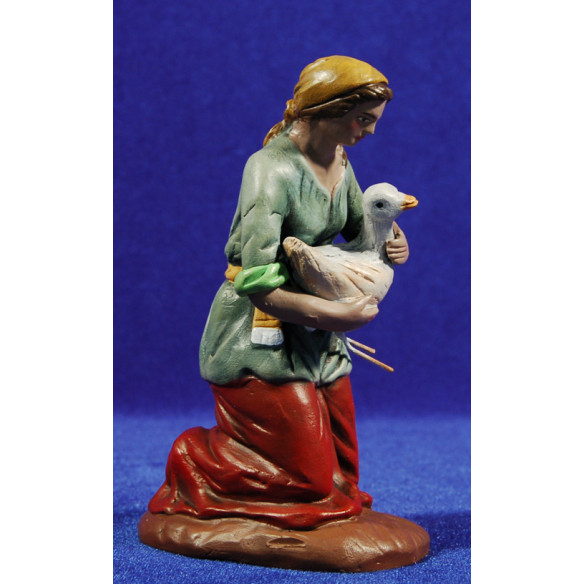 Pastora adorando con anatra 18 cm terracotta dipinte Figuralia