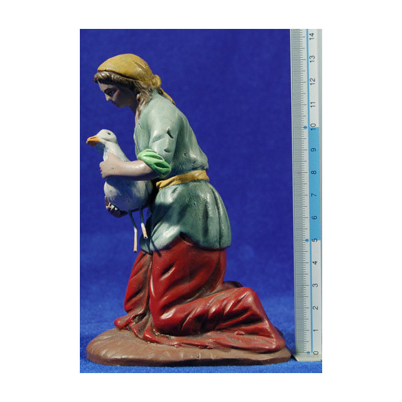 Shepherd addoring with a duck 18 cm clay painted Figuralia