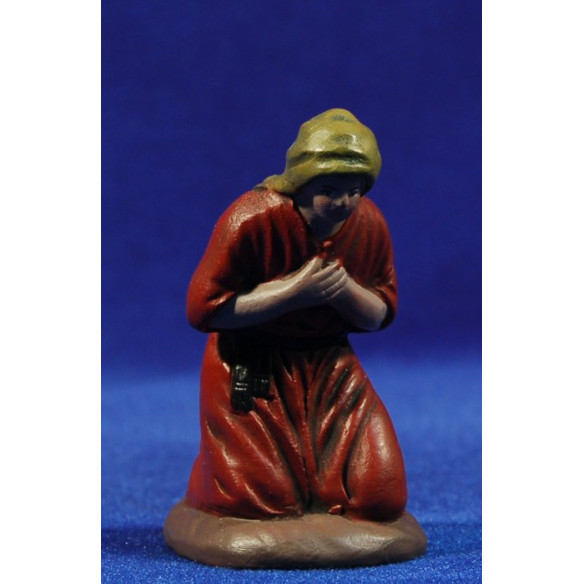 Pastora adorando 7 cm barro pintado Figuralia