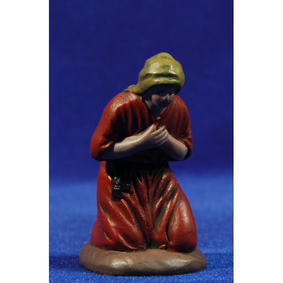 Pastora adorando 7 cm barro pintado Figuralia