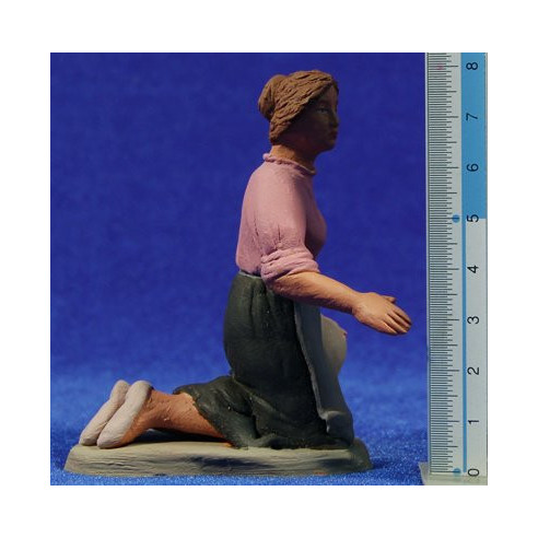 Pastora catalana adorando 12 cm barro pintado Delgado