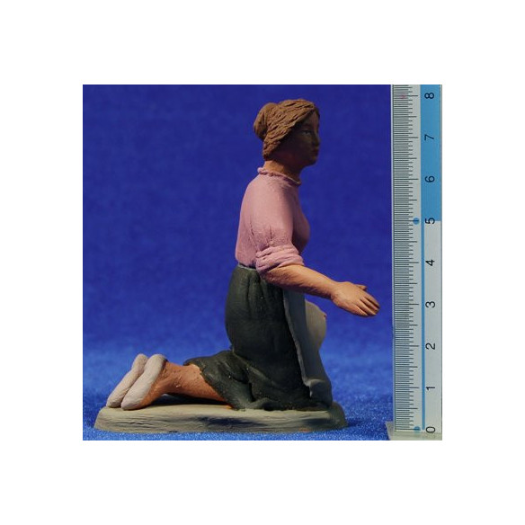 Pastora catalana adorando 12 cm barro pintado Delgado