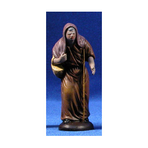 Pastora vieja con cesto 9 cm barro pintado Figuralia