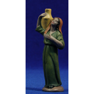 Pastora con jarra 9 cm barro pintado Figuralia