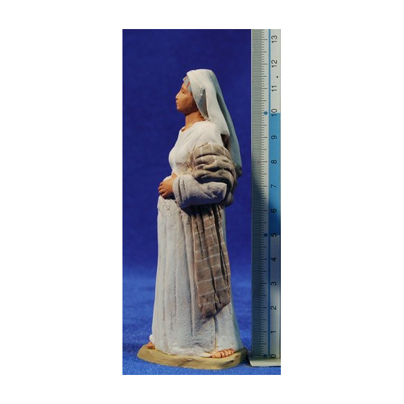 Pastora hebrea embarazada 12 cm barro pintado Delgado
