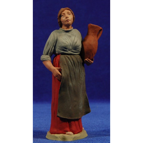 Pastora catalana con jarra 15 cm barro pintado Delgado