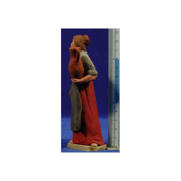 Pastora catalana con jarra 15 cm barro pintado Delgado