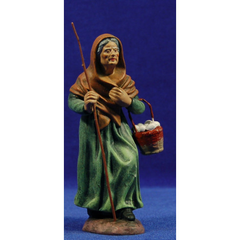 Pastora con cesto huevos estilo Salzillo 16 cm barro pintado Cuenca