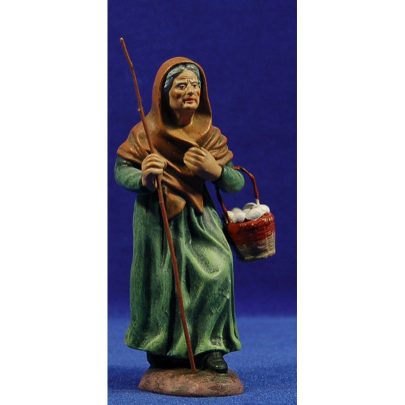 Pastora con cesto huevos estilo Salzillo 16 cm barro pintado Cuenca