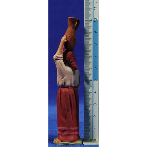Pastora catalana con jarra 8 cm barro pintado Delgado