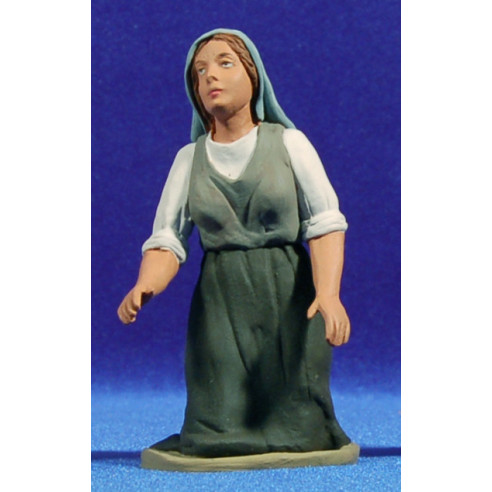 Pastora catalana adorando 15 cm barro pintado Delgado