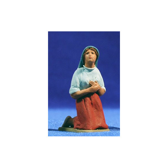 Pastora catalana adorando con capucha 8 cm barro pintado Delgado