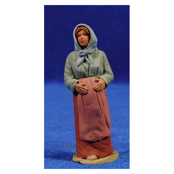 Pastora catalano incinta 8 cm terracotta dipinte Delgado