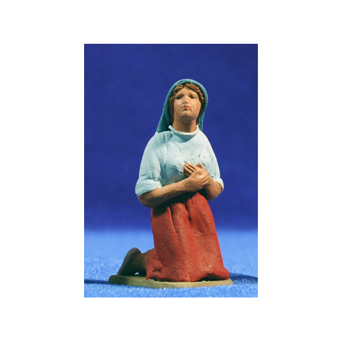 Pastora catalana adorando con capucha 8 cm barro pintado Delgado