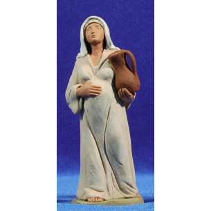 Pastora hebrea con jarra 12 cm barro pintado Delgado