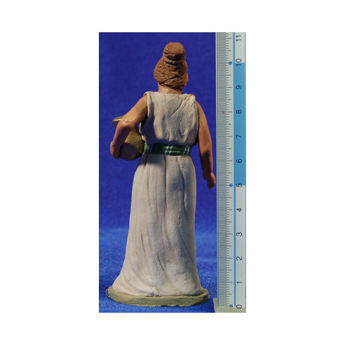 Pastora hebrea con jarra de oro 12 cm barro pintado Delgado