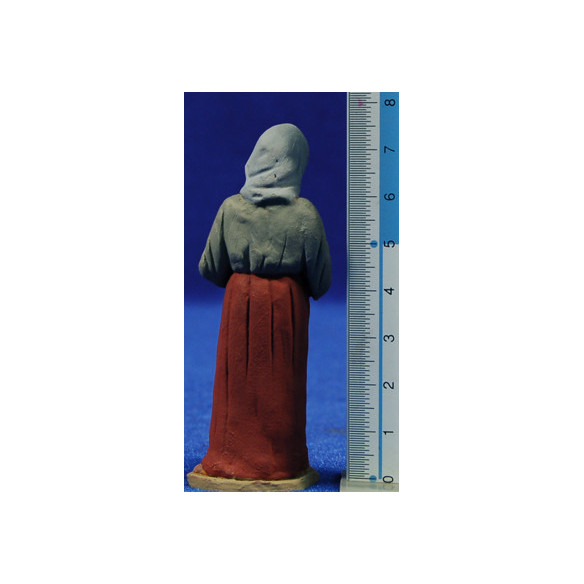 Pastora catalana embarazada  8 cm barro pintado Delgado