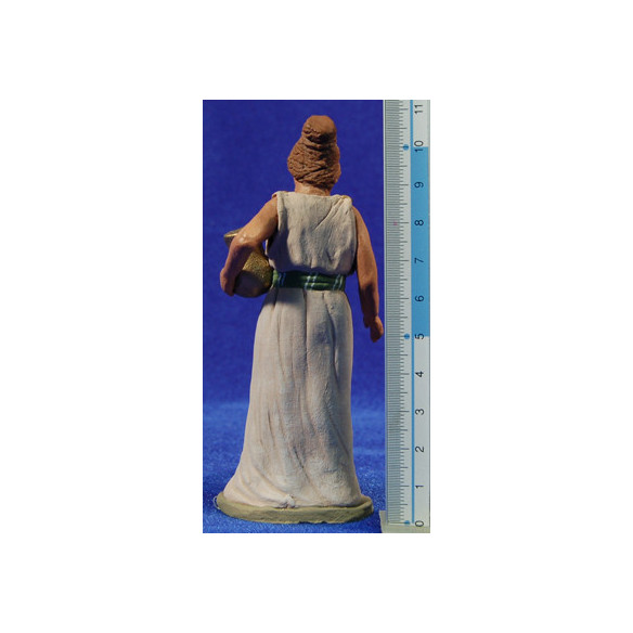 Pastora hebrea con jarra de oro 12 cm barro pintado Delgado