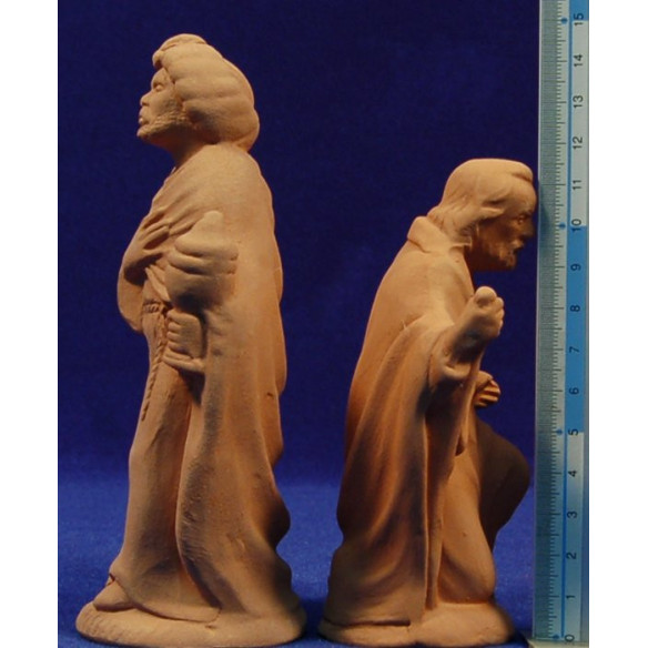 Nativity and kings and 7 shepherd 14 cm clay NOT painted