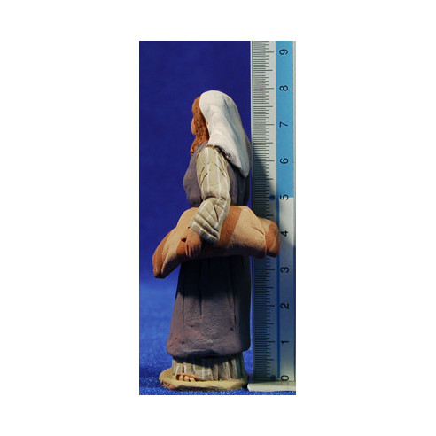 Pastor hebrea con telas 8 cm barro pintado Delgado