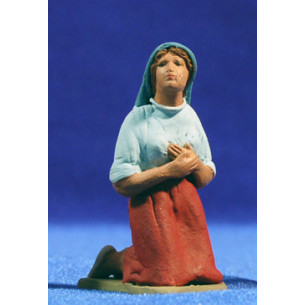 Pastora catalana adorazione capuccia 8 cm terracotta dipinte Delgado