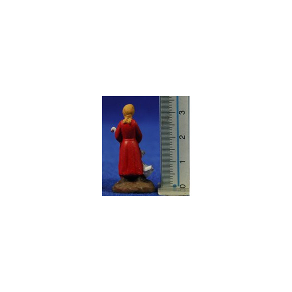 Pastora con ocas 3 cm barro pintado