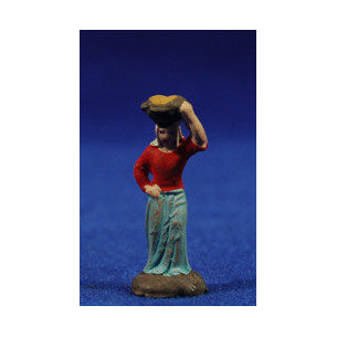 Pastora con cesto 3 cm barro pintado