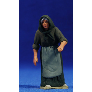 Vecchia pastora catalana 8 cm terracotta dipinte Delgado