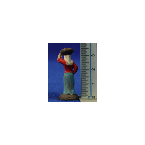 Pastora con cesto 3 cm barro pintado