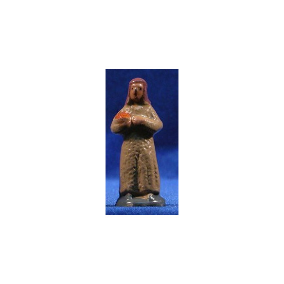 Pastora con zucca 5 cm terracotta dipinte