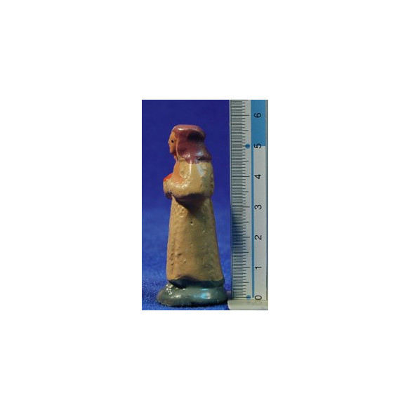 Pastora con zucca 5 cm terracotta dipinte