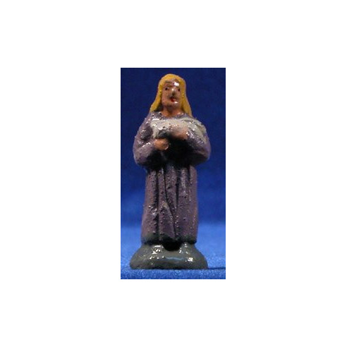 Shepherd with rabbit  5 cm clay painted
